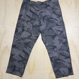 Wrangler Cargo Pants 40x30 Gray Camo Military Tactical Utility Work